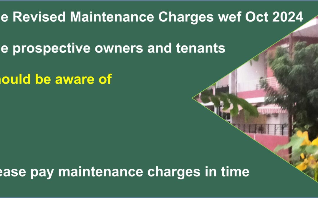 REVISED MAINTENANCE CHARGES  WEF OCT 2024